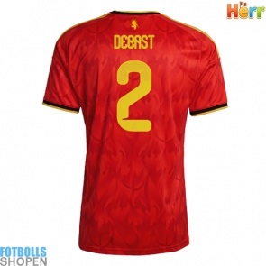 Billiga Belgien Zeno Debast #2 Hemmatröja VM 2026 Kortärmad